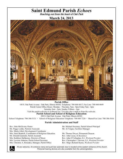 Saint Edmund Parish Echoes - St. Edmund Parish