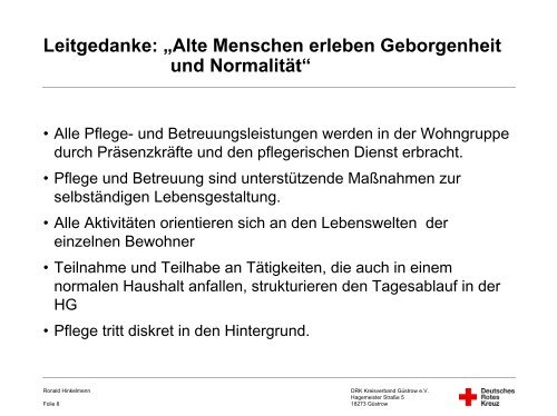 Vom Pflegeheim zur Hausgemeinschaft - Die 4. Generation des ...