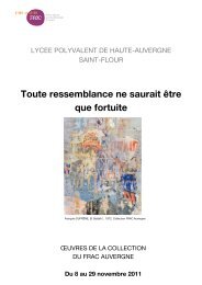 Journal d'Exposition - FRAC Auvergne