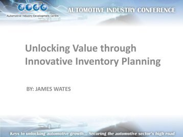 Mr James Wates - UTi - South African Automotive Week