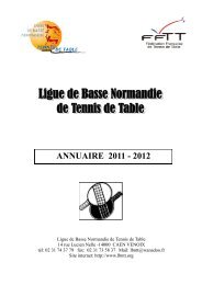 Ligue de Basse Normandie de Tennis de Table Ligue de Basse ...