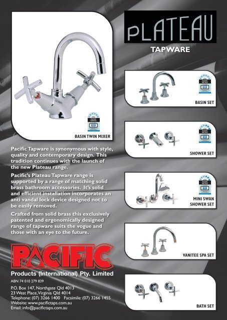 Plateau Tapware.pdf - Savewater.com.au