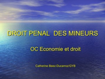 DROIT PENAL DES MINEURS