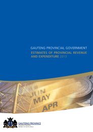 Estimate of Provincial Revenue and Expenditure 2013 - Gauteng ...