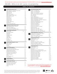 ZEISS, SOLA & AO Lens Availability - Luzerne Optical Laboratories