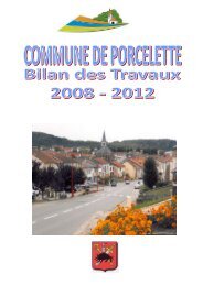 bilan des travaux 2008-2012 - Mairie de Porcelette