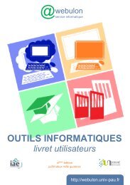 Outils informatiques livret utilisateurs - Webulon - Université de Pau ...