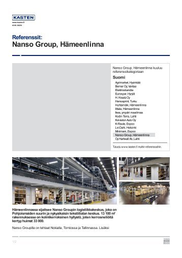 Nanso Group, HÃ¤meenlinna - Kasten