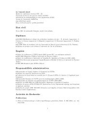 curriculum vitae - UniversitÃ© de Pau et des Pays de l'Adour