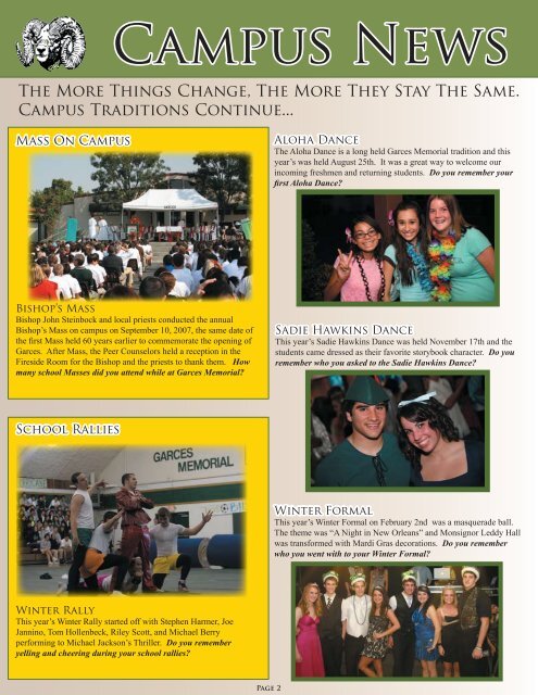 Mission Magazine Spring 2008 - Garces Memorial High School
