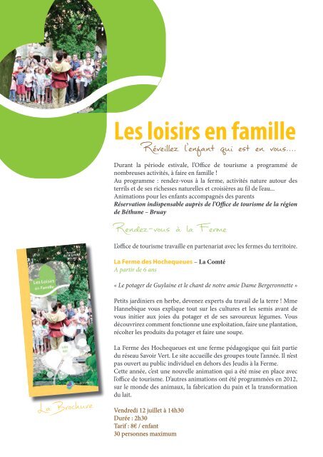 Brochure Chez nous, cet été 2013 office tourisme ... - Artois Comm.