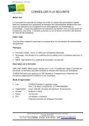 Programme, prÃ©-requis, inscriptions et tarifs - Formation Logistique