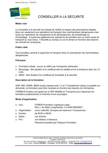 Offre CS 2011 - Formation Logistique