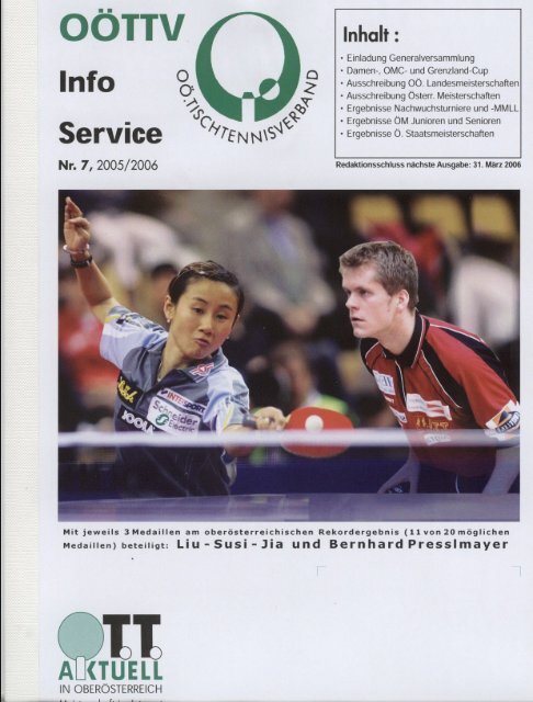 MeisterCup 2006 - OberÃ¶sterreichischer Tischtennisverband