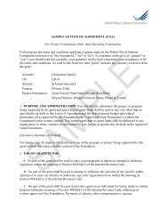 private letter of agreement - Robert Wood Johnson Foundation