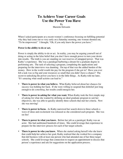 To Achieve Your Career Goals Use The Power You Have to-achieve-your-career-goals-use-the-power-you-have
