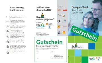 Kostenloser Energie-Check - Haus sanieren - profitieren