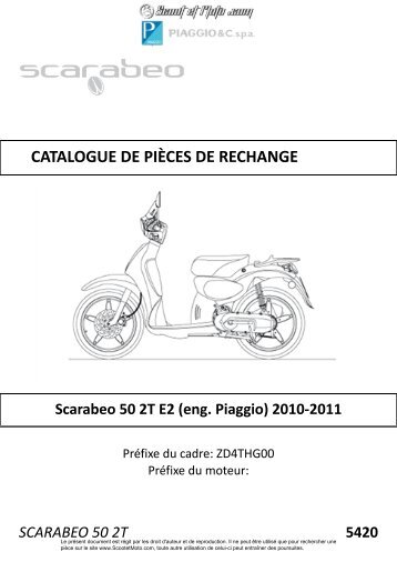 Scarabeo 50 2T Euro 2 Piaggio 2010-2011 - Scoot et Moto