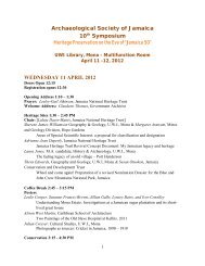 Archaeological Society of Jamaica 10th Symposium Heritage ...