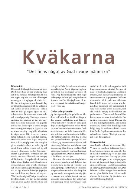 Elsa 3/2012 - Sveriges Ekumeniska kvinnorÃ¥d