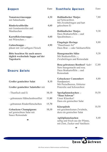 Speisekarte (pdf) - Haus Schwan