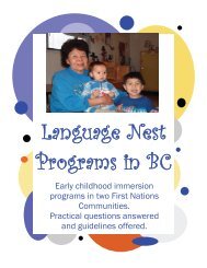 Language Nest Programs in B.C. - First Peoples