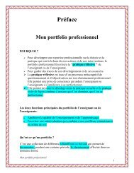 Mon portfolio professionnel - Commission scolaire Pays des Bleuets