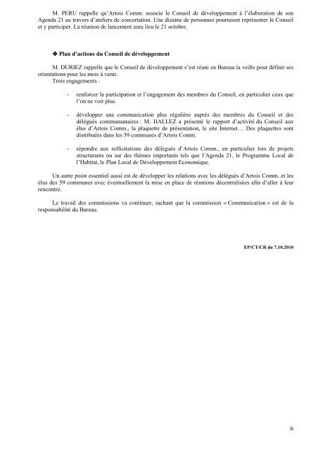 CR plénière 7 10 2010.pdf - Conseil de développement - Artois ...