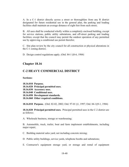 Title 18 ZONING - City of Sand City