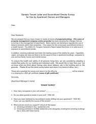 Sample Tenant Letter and Secondhand Smoke Survey for Use by ...