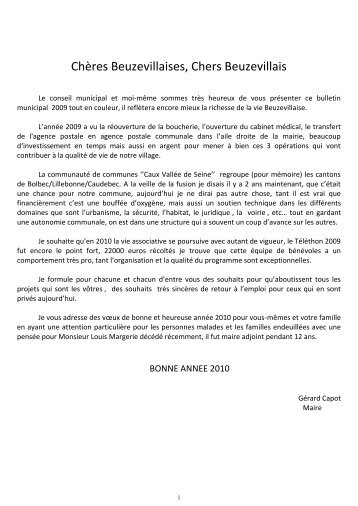 Le Bulletin Communal paru en janvier 2010 - Bienvenue à ...