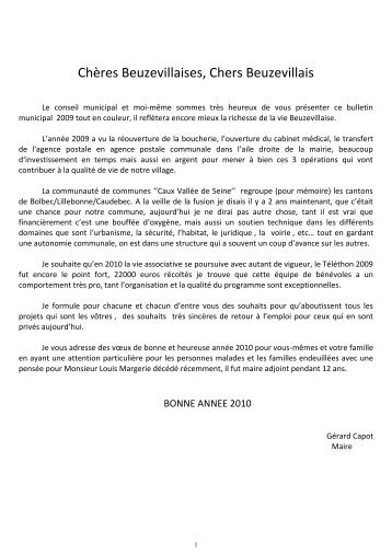 Le Bulletin Communal paru en janvier 2010 - Bienvenue à ...