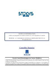 STOKVIS NORD AFRIQUE - Le CDVM vise la notice d'information ...