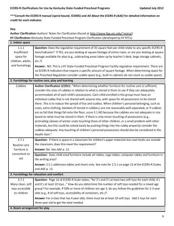 Consult the ECERS-R manual - Calloway County Schools Intranet ...