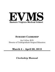 surgery clerkship - Eastern Virginia Medical School