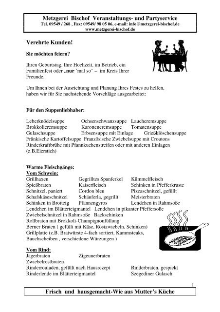 Metzgerei Bischof Veranstaltungs- und Partyservice Frisch und ...