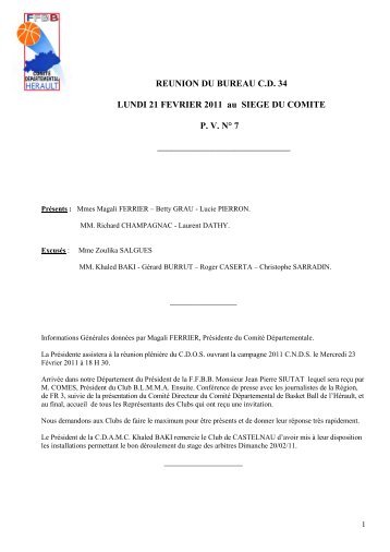 PV 07 SAISON 2010 2011.pdf - ComitÃ© de l'HÃ©rault de Basketball