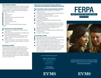 FERPA Brochure - Eastern Virginia Medical School