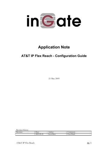 Application Note AT&T IP Flex Reach - Configuration Guide - Ingate