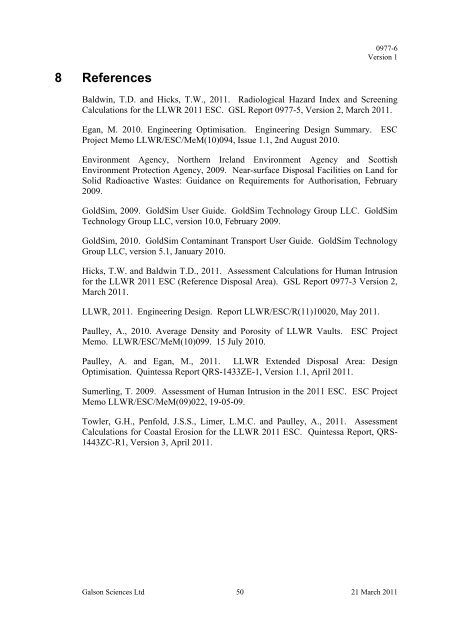 Baldwin TD and Hicks TW, Assessment Calculations for Human ...