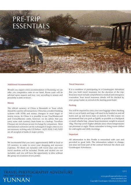 Checkout the new Yunnan Brochure - Ewen Bell