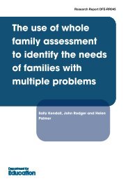 The use of whole family assessment to identify the needs of families ...