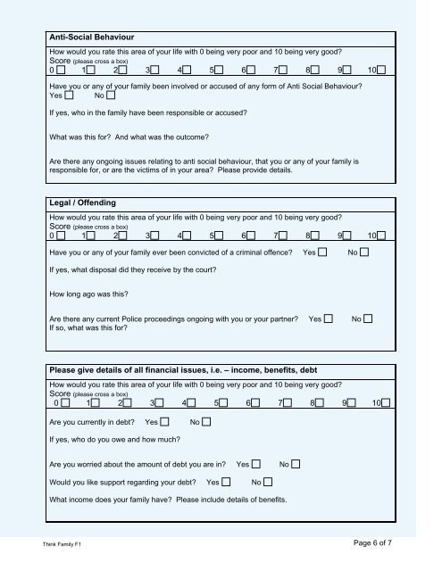 The use of whole family assessment to identify the needs of families ...