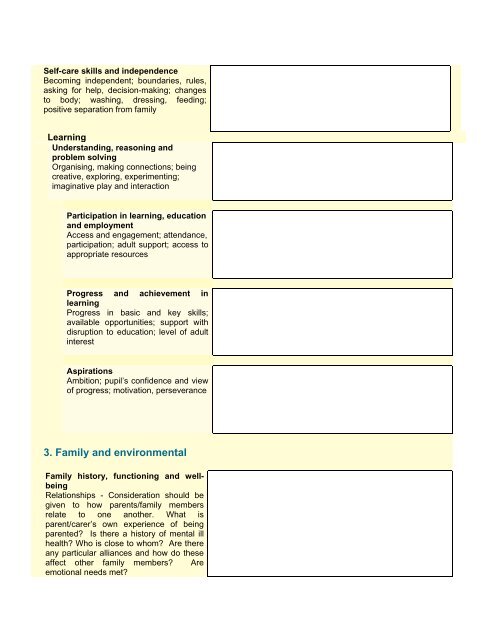 The use of whole family assessment to identify the needs of families ...