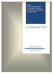 La Logistique verte â rapport veille 2012 2013 - Formation Logistique