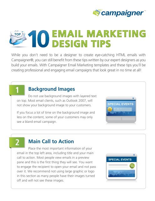 Top 10 Email Marketing Design Tips - Campaigner