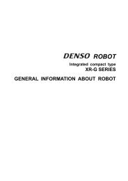 xr-g series general information about robot - DENSO Robotics