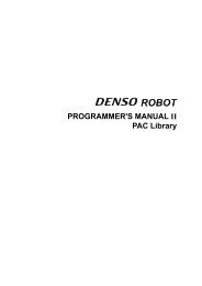 Programmer's Manual II (PAC library) - DENSO Robotics