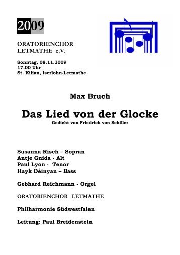 Das Lied von der Glocke - Oratorienchor Letmathe