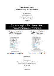 Sponsoring im Tischtennis und Durchführen einer Tombola